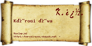 Károsi Éva névjegykártya
