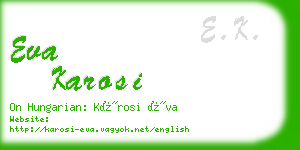 eva karosi business card